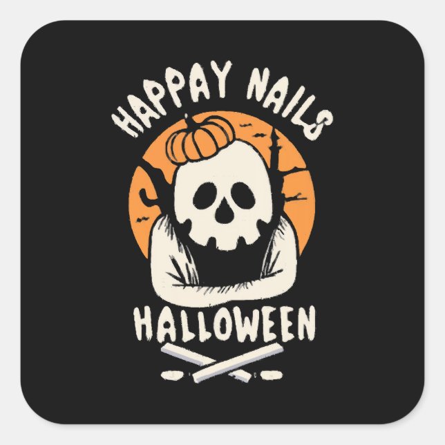 Making Nails Bootiful Halloween  Square Sticker (Front)