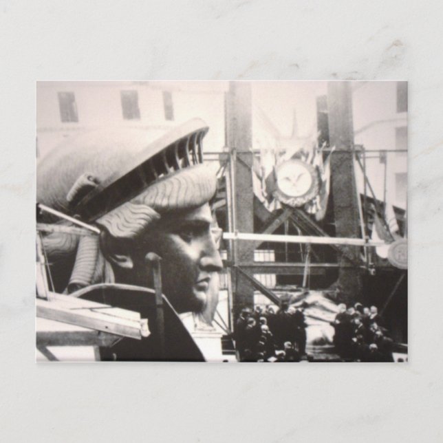 Making of Lady Liberty in Paris Postcard (Front)