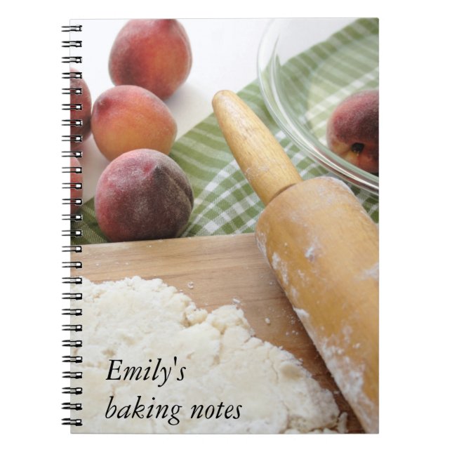 making peach pie baking notebook (Front)