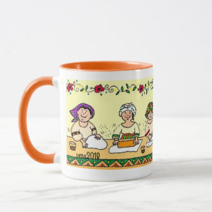 making perogies, pyrohy, pierogies, mug