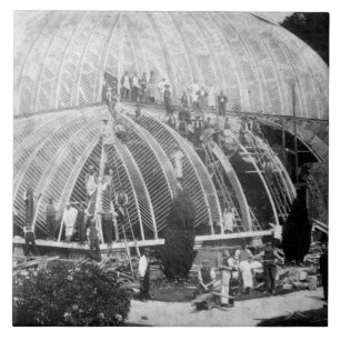 Making repairs to the Great Conservatory at Chatsw Tile