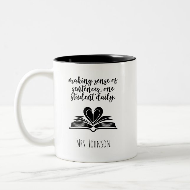 Making Sense Of Sentences, One Student Daily Two-Tone Coffee Mug (Left)