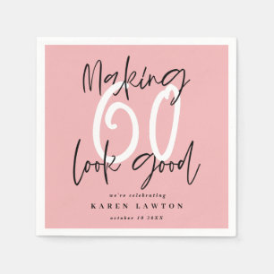 Making sixty 60 look good colourful birthday party napkin