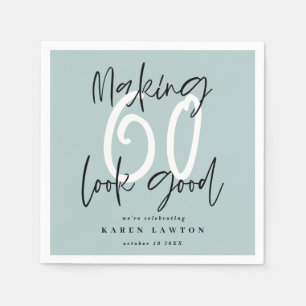 Making sixty 60 look good colourful birthday party napkin