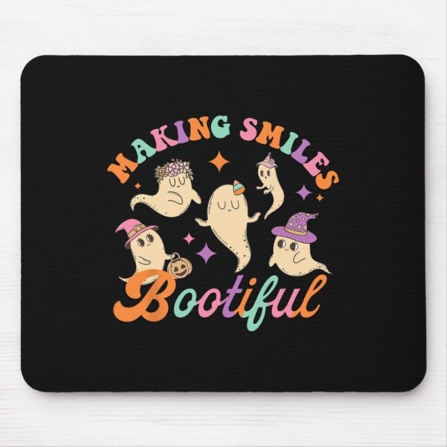 Making Smiles Bootiful Funny Ghost Dentist Hallowe Mouse Pad (Front)