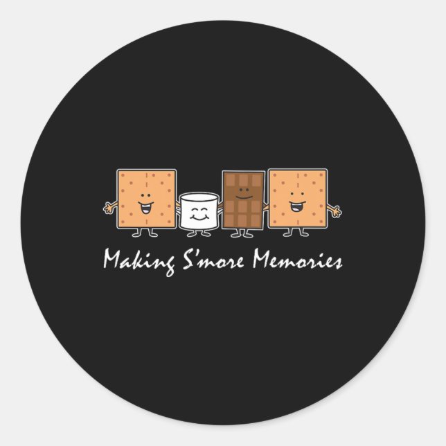 Making Smore Memories Camping Campfire Smores Cart Classic Round Sticker (Front)