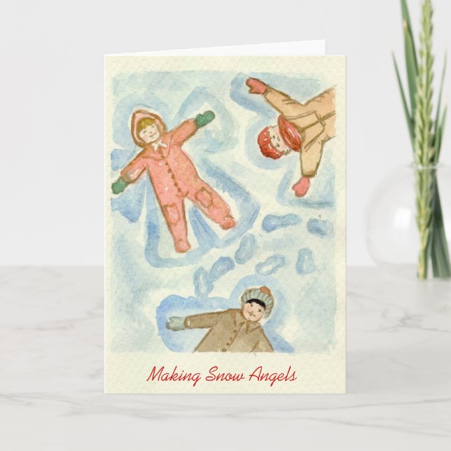 Making Snow Angels Holiday Card (Front)