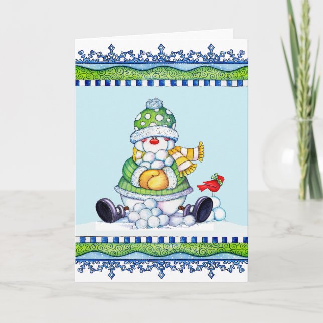 Making Snowballs - Greeting Card (Front)