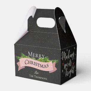 Making Spirits Bright Black Elegant Christmas Favour Box