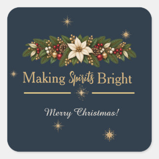 Making Spirits Bright Christmas Gift Sticker