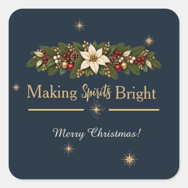 Making Spirits Bright Christmas Gift Sticker (Front)