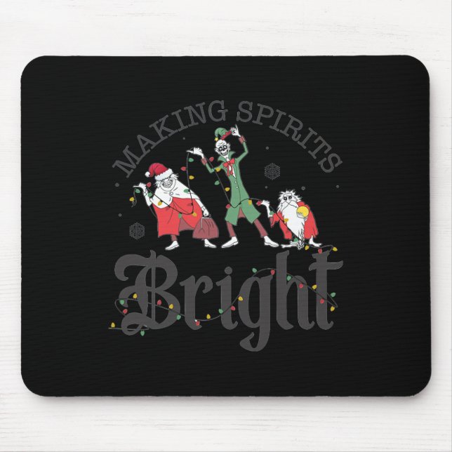Making Spirits Bright Christmas Haunted Ghosts  Mouse Pad (Front)