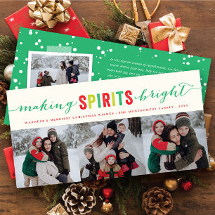 Making Spirits Bright Christmas Holiday Photo Card