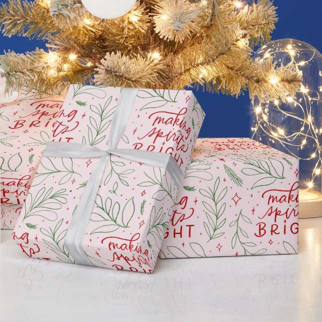 Making Spirits Bright Christmas Wrapping Paper (Holidays)