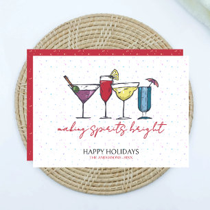 Making Spirits Bright Cocktail Holiday Card