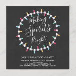 Making Spirits Bright Cocktail Party Invitation<br><div class="desc">Making Spirits Bright Holiday Party Invitation featuring a christmas light wreath set on a popular black chalkboard background. Flip our unique invite over to view a matching back for an extra special touch. Perfect holiday season invitation for a neighbourhood get together, office party, office cocktail party or New Years Eve...</div>