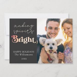 Making Spirits Bright Custom Photo Happy Holidays Holiday Card
