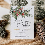 Making Spirits Bright Elegant Christmas Party Invitation<br><div class="desc">This beautiful Christmas party invitation is perfect for your holiday event! Easily edit the information to create a unique holiday party invitation.

See the entire collection for more matching items!</div>