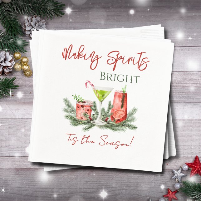 Making Spirits Bright Elegant Holiday Party Napkin (Creator Uploaded)