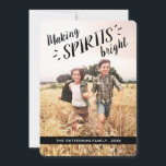 Making Spirits Bright Hip Holiday Photo Card<br><div class="desc">Make their spirits bright by sending this fun,  modern design to family and friends. Features a full size photo of your family on the front with a casual and contemporary mix of hand lettered typography.  On the back,  there's another photo and space for your personal message.</div>
