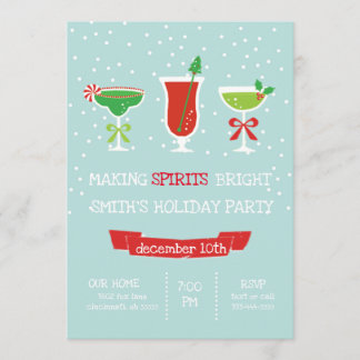 Making Spirits Bright Holiday Christmas Party Invitation