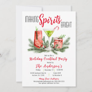 Making Spirits Bright Holiday Cocktail Party Invitation