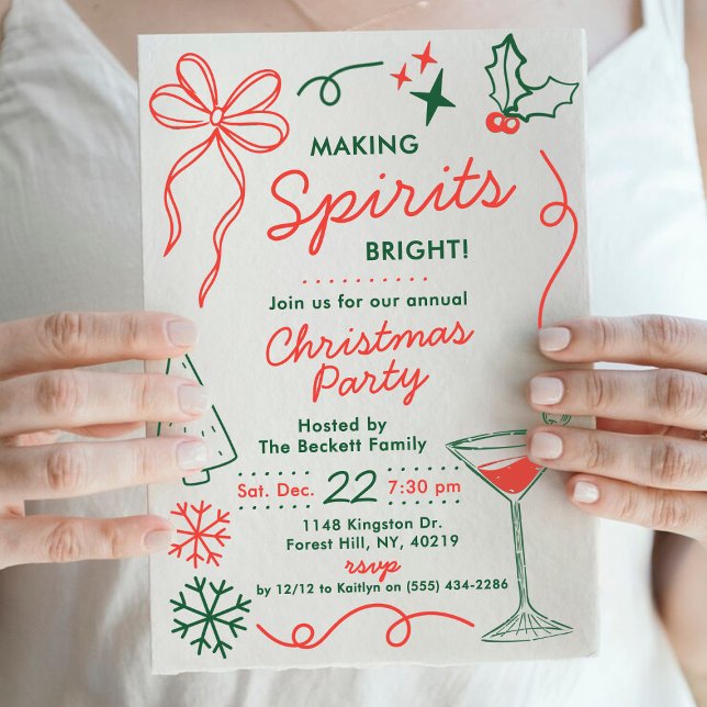 Making Spirits Bright | Holiday Cocktail Party Invitation (Creator Uploaded)