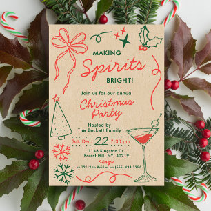 Making Spirits Bright   Holiday Cocktail Party Invitation