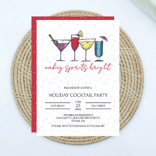 Making Spirits Bright Holiday Cocktail Party  Invitation