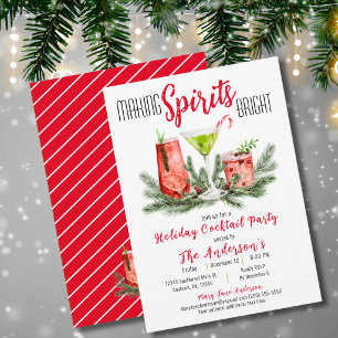 Making Spirits Bright Holiday Cocktail Party Invitation