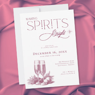 Making Spirits Bright Holiday Cocktail Party Invitation