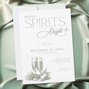 Making Spirits Bright Holiday Cocktail Party Invitation