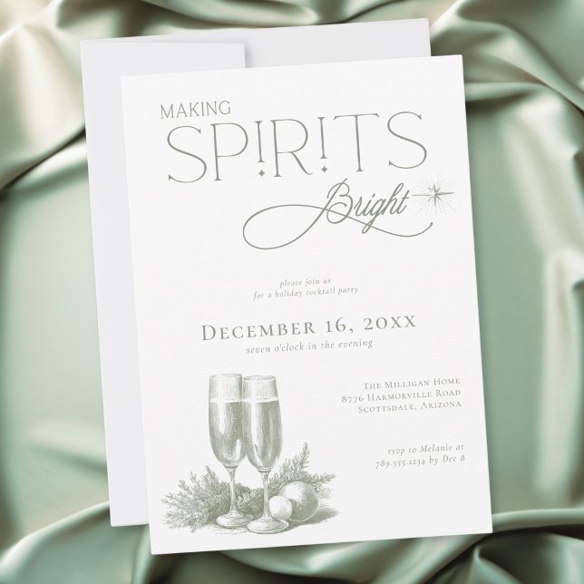 Making Spirits Bright Holiday Cocktail Party Invitation (Creator Uploaded)