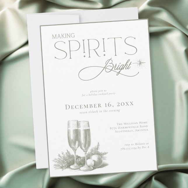 Making Spirits Bright Holiday Cocktail Party Invitation (Creator Uploaded)