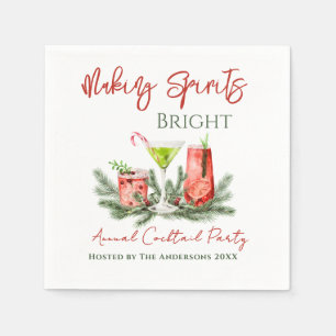 Making Spirits Bright Holiday Cocktail Party Napkin