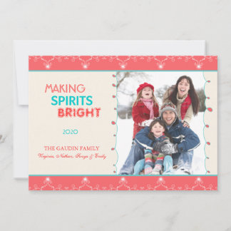 Making Spirits Bright Holiday Family Photo Card