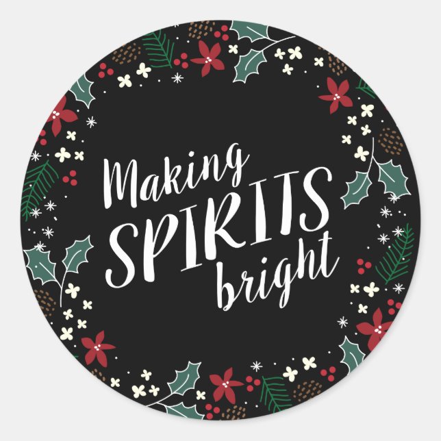 Making Spirits Bright Holiday Garland Sticker (Front)