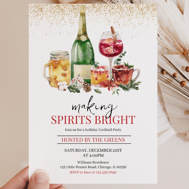 Making Spirits Bright Holiday Party Invitation (Creator Uploaded)