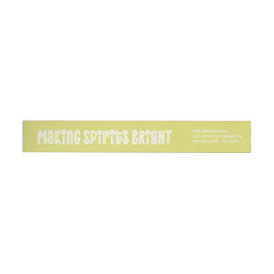 Making Spirits Bright Holiday Return Address Wrap Around Label