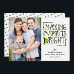 Making Spirits Bright in Lime Holiday Card<br><div class="desc">Making Spirits Bright in Lime Holiday Card</div>