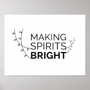 Making Spirits Bright - Modern Holiday Typography Poster