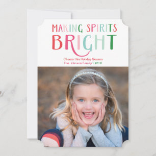 Making Spirits Bright Multi Colour Holiday Photo Card