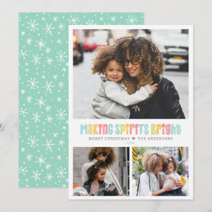 Making Spirits Bright Multiple Photo Christmas Holiday Card