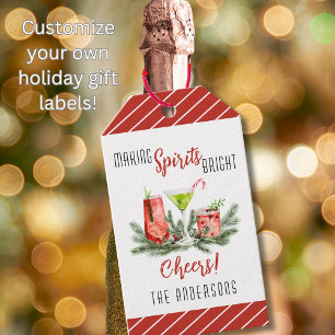 Making Spirits Bright Personalised Holiday Gift Tags