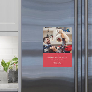 Making Spirits Bright   Red Christmas Magnetic