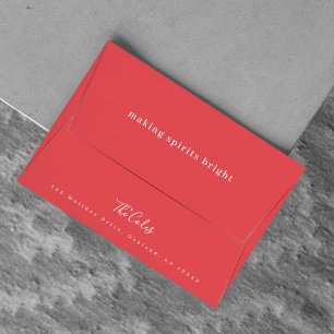 Making Spirits Bright   Stylish Red Christmas Envelope