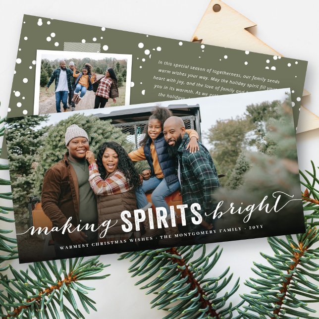 Making Spirits Bright Typography Christmas Photo Holiday Card (Creator Uploaded)
