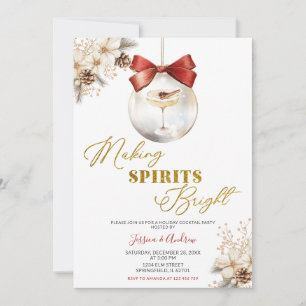 Making Spirits Bright Winter Bauble Cocktail Party Invitation