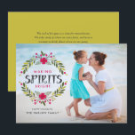 Making Spirits Bright Wreath Christmas Photo Holiday Card<br><div class="desc">Send your holiday wishes to friends and family with this customisable Christmas card. This holiday card features modern calligraphy. Personalise by adding your details. This photo Christmas card is available in other colours and cardstock. Matching items are available.</div>