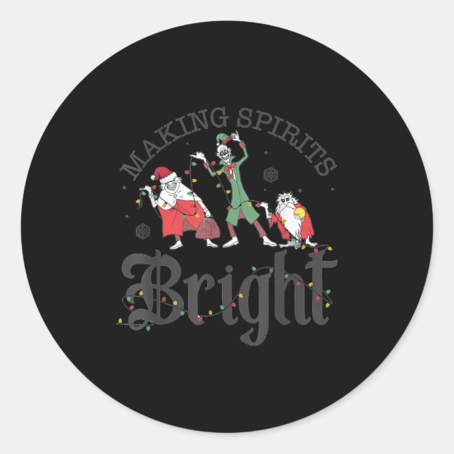 Making Srits Bright Christmas Haunted Ghosts  Classic Round Sticker (Front)
